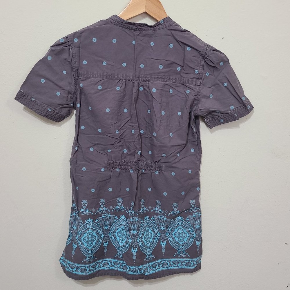 Healing Hand Ruffled Gray/Blue Scrub Top X-small - Picture 5 of 5